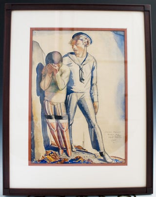 Item #20843 Original painting: "Sailor's Farewell," together with autograph book. Rockwell Kent