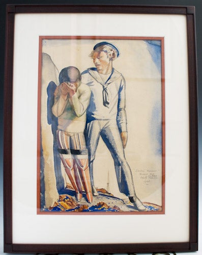 Item #20843 Original painting: "Sailor's Farewell," together with autograph book. Rockwell Kent.