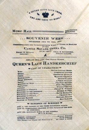Souvenir program for "Queen's Lace Handkerchief "