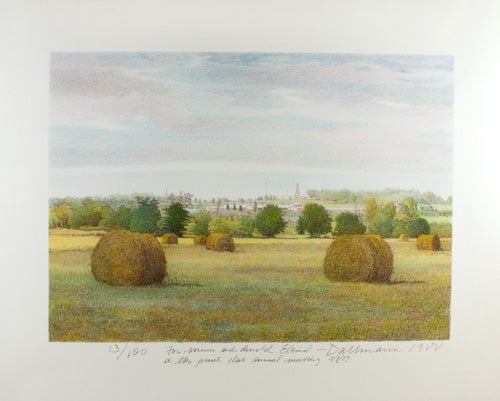 Item #27285 Landscape with Hay Wheels.