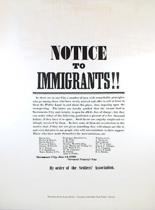 Item #27345 "Notice to Immigrants!!"