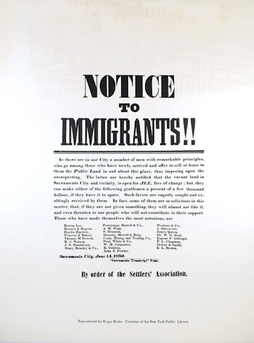 Item #27345 "Notice to Immigrants!!"