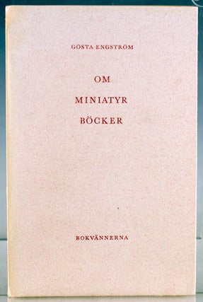 Item #27580 Om Miniatyrböcker. Gösta Engström