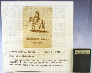 Item #27598 Lincoln's Gettysburg Speech. Together with: two TLs from Bernhardt Wall to Natalie...