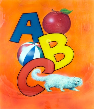 Item #27687 Painting of the ABCs and a cat