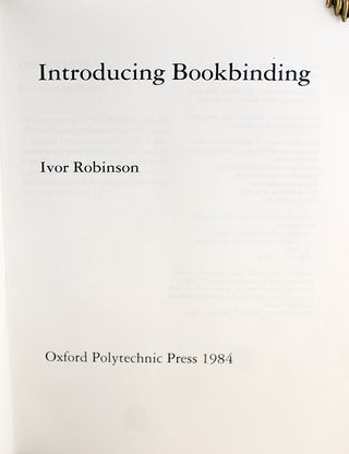Introducing Bookbinding. Together with: the original art for the dust jacket.