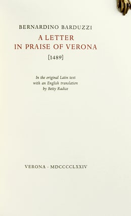 A Letter in Praise of Verona.