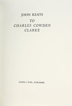 To Charles Cowden Clarke.