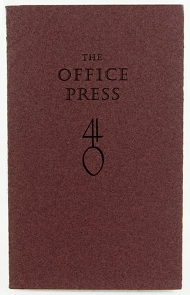Item #29239 The Office Press: Construction of the Office Press at Cuckoo Hill. David Chambers