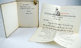Item #29263 Autograph letter, signed. Together with: An Informal Talk by Elmer Adler at the...