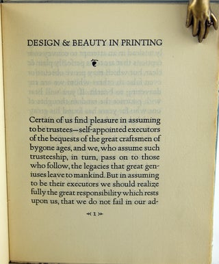 Design and Beauty in Printing.