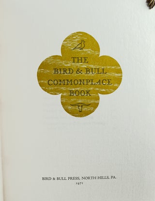 The Bird & Bull Commonplace Book.