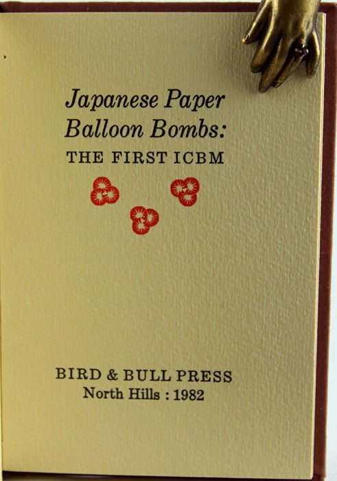 Item #29443 Japanese Paper Balloon Bombs: the First ICBM.