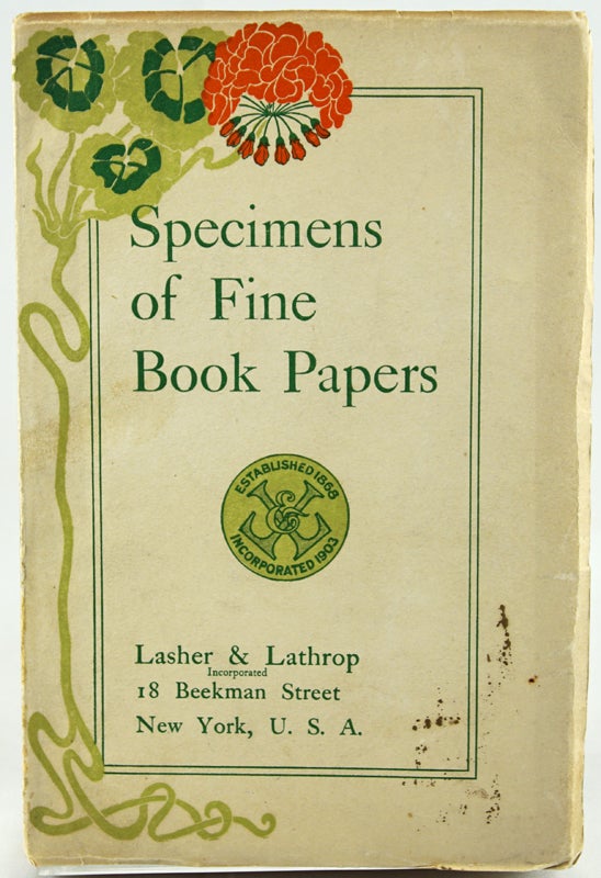 Item #30100 Specimens of Fine Book Papers.