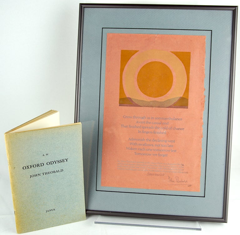 Item #30314 An Oxford Odyssey. Together with: 35th anniversary broadside. John Theobald.