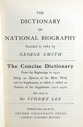 The Concise Dictionary of National Biography.