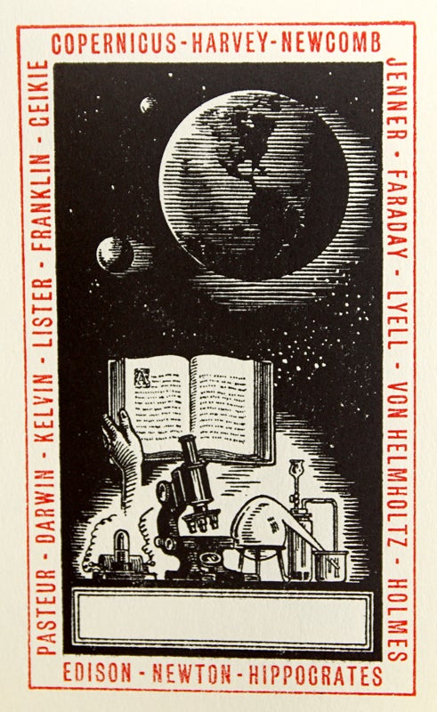 Item #30782 A Bookplate by Whitney McDermut for Dolphin Bookplate Co.