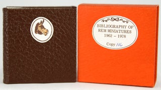 Item #30905 Bibliography of REM Miniatures, 1962-1978. Robert E. Massmann