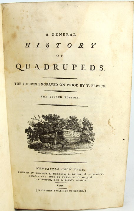 Item #30995 A General History of Quadrupeds. Thomas Bewick.