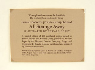 Original artwork for Edward Gorey's All Strange Away.