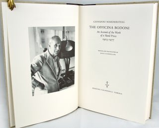 Item #31199 The Officina Bodoni: An Account of the Work of a Hand Press, 1923-1977. Giovanni...