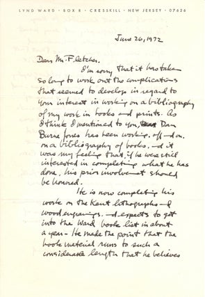 Five autographed letters, signed, to Mr. Fletcher.