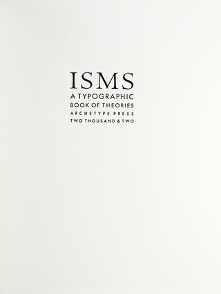 Isms: A Typographic Book of Theories.