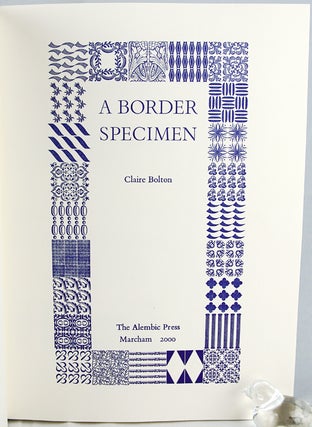 Item #31266 A Border Specimen. Claire Bolton