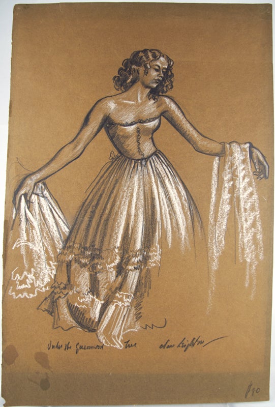 Item #31379 Preliminary sketch for "Dressing the Bride"