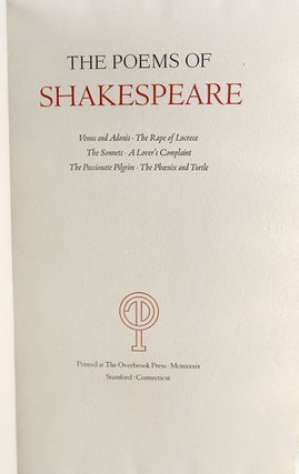 The Poems of Shakespeare.