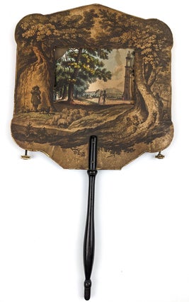 Item #31674 Lady's handheld fire screen with moving panorama