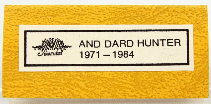Item #31729 REM Miniatures and Dard Hunter, 1971-1984. Checklist of Dard Hunter Books. Robert E. Massman.