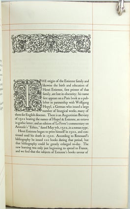 A Distinguished Family of French Printers of the Sixteenth Century: Henri & Robert Estienne.