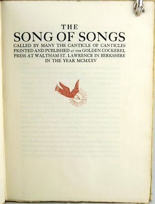 The Song of Songs; Called by Many the Canticle of Canticles.