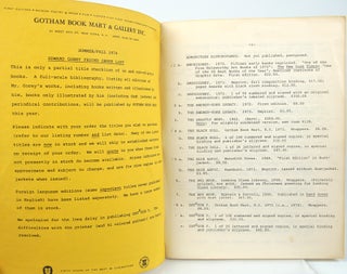 Summer/Fall 1974 Edward Gorey Priced Order List.