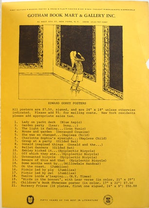 Summer/Fall 1974 Edward Gorey Priced Order List.