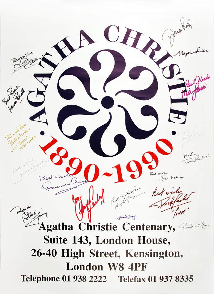 Item #32131 Poster for the Agatha Christie Centenary celebration.