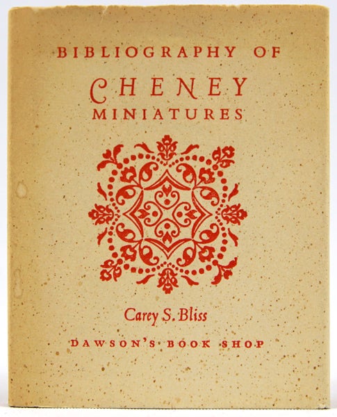 Item #32176 Bibliography of Cheney Miniatures. Carey S. Bliss.