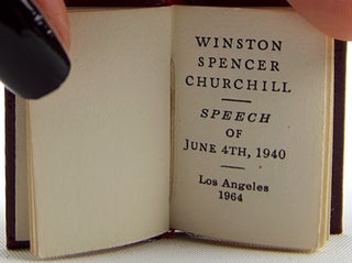 Item #32743 Speech of June 4th, 1940. Winston Spencer Churchill