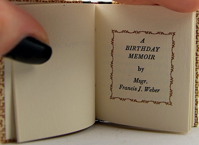 Item #32767 A Birthday Memoir. Msgr. Francis J. Weber.