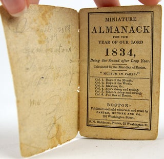 Item #33339 Miniature Almanack for the Year of Our Lord 1834